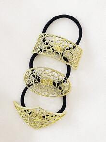 3pcs/Set New Fashion Geometric Zinc Alloy Hair Scrunchies, Elastic Hair Ties, Versatile Ponytail Holders, Suitable For Daily Use, Home Beauty Women Accessory Gifts, Hair Elastics, Hair Rubber Bands, Hair Rope