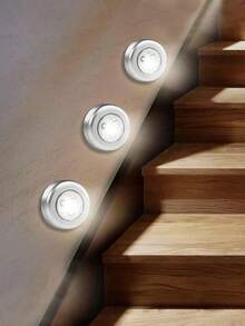 6/3/1pcs Round LED Touch Sensor Night Light - Dimmable, Wireless Stick-On Wall Lamp, Nursery Night Light, Holiday Decor Light, For Home Decor, Wall Decor, Kitchen Decor, Game Room Decor