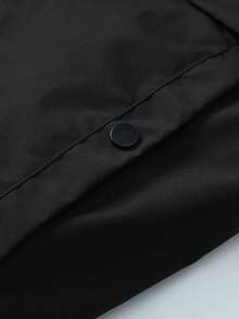 Mid-Length Men's Thermal Lined Casual Hooded Jacket With Detachable Hood, Warm Outerwear - Black - View 6