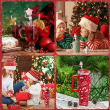 6pcs/Set Christmas Silicone Straw Cap,Four Styles To Choose From And Reusable Cartoon Santa Claus, Snowman, Reindeer, Penguin And Christmas Tree Design, Suitable For Cup Straws With Diameters Of 9mm-10mm - Straw Accessories