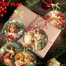 9pcs Acrylic Christmas Ornaments - Victorian Style Angel Festive Hanging Decor For Fireplace, Home & Garden, Round Christmas Tree Decorations, Holiday Party Gifts, Best For Christmas