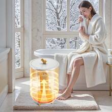 Towel Warmer Bucket, 20L Heated Towel Warmer With LED Light, Large Blanket Warmers For Bathroom, 20/40/60/90 Mins Auto Shut Off And Temperature Setting, For SPA, Home, Countertop, Floor, Gray - 美規A型插(110-127V) - 查看 9