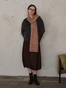 1pc Women's Asymmetric Wool Blend Scarf, & Unique, Suitable For Outings, Commuting, Autumn/Winter