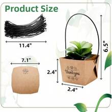 Pack Succulent Wraps Bags, Small Thank You Succulent Box With Handles, Fits 2 Inch Pots, Waterproof Kraft Paper Succulent Party Favors Guests Plants Decoration Wedding - Kraft Paper Color - View 2