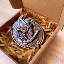 [Galloping Horse] Oval Detachable Metal Belt Buckle, Western Style Belt Buckle. Perfect With Jeans, A Gift For Family And Friends - Ngựa phi nước đại - Xem 4