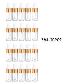 5/10 件 1/2/3/5ml 精油玻璃滴管空瓶磨砂样品瓶带玻璃吸管滴管用于滴管精油瓶，香水香薰化妆品容器，玻璃精油滴管瓶 - 金色 - 查看 27
