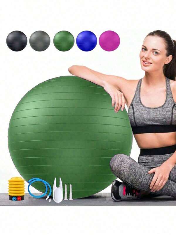 Yoga Ball, 5 Sizes Exercise Ball, Birthing Ball For Pregnancy, Physical Therapy, Balance, Stability, Fitness, Office Chair Ball, With Rapid Air Pump, Multi-Color