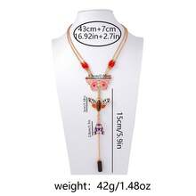 1pc Bohemian Exaggerated Alloy Drip Oil Colorful Insect Butterfly Pendant Y-Shaped Necklace For Women - Butterfly - View 6