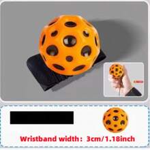 1 个迷你腕指球，带腕带，舒适抓握弹性运动球，耐用热塑性聚酯，太空和月亮图案，适合户外休闲和锻炼 - 非机动，无需电源，高弹性升级版，腕带更宽，佩戴更舒适