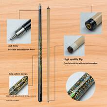 13mm Multi-Layer Maple Wood Cue With Vivid Floral Pattern, Suitable For American Pool, Carom Billiards And Chinese Pool, Ergonomic Design For Beginners, Amateurs And Professionals, Portable, Perfect Gift For Billiard Enthusiasts - Yellow - View 3