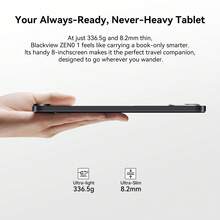 Blackview ZENO 8英寸平板电脑，带SIM卡槽，Android 15游戏平板电脑，配备可拆卸支架，4GB+64GB，8英寸双卡双待4G LTE和5G WiFi，90Hz高清显示屏，支持Widevine L1和GPS - 黑色 - 查看 9