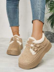 Modne, nowe, grube, zimowe buty śnieżne w dużym rozmiarze, damskie, nowe, jednoprzyciskowe, retro buty śnieżne