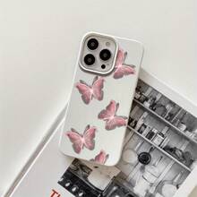 Fundas protectoras rosas transparentes con diseño y orificios grandes. Compatibles con phone 16 Pro Max, 16, 15 Pro, 14, 14 Plus/14 Pro Max, 13, 13 Pro, 12 Pro, 11/11 Pro. Serie. Regalos para cumpleaños y festividades - Blanco - Ver 1