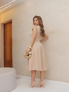 Women's Casual Dress / Summer Fashion / Comfortable Style / Elegant / Party / DD099 - 米色 - 查看 5