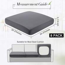 Newwiee 8Pcs Patio Cushion Covers Stretch Outdoor Cushion Cover Patio Furniture Sofa Couch Slipcovers, Soft Flexibility Washable Furniture Protector(Waterproof,Dark Gray) - Màu xám đen - Xem 6