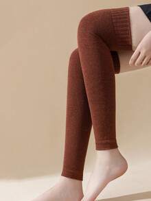 Épais Jambières Doublées de Polaire Montant Jusqu'aux Genoux, Jambières Chaudes, Protège-Genoux, Convient pour l'Automne/l'Hiver