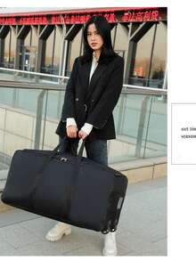 Large Capacity Luggage Bag, Waterproof Handheld Lightweight Wheeled Travel Bag, Clothes Storage Organizer