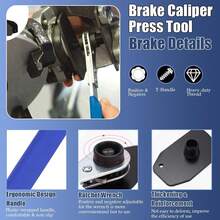 Outil universel 4-en-1 pour compresseur de piston d'étrier de frein à disque, outil d'expanseur d'étrier de frein, écarteur de piston à cliquet pour la réparation et l'installation des freins automobiles, bleu