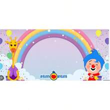 Plim Background Birthday Party Photography Cartoon Photo Background Rainbow Vinyl Desktop Banner Decoration Supplies 02 - Trắng 3 - Xem 1