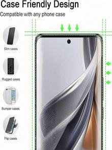 2 件 3D 曲面高清钢化玻璃屏幕保护膜适用于三星 Galaxy S23 S22 S25 S24 Ultra/兼容华为、小米 Redmi Note 14 13 Pro+ 4g 5g/荣耀、Realme、OPPO、VIVO、OnePlus 9H 硬度防爆防刮手机屏幕保护膜支持指纹识别屏幕保护必备,适用于日常防护、办公室、家用手机配件防水防震防摔 - 無色 - 查看 9