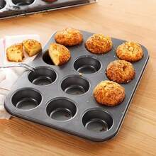 1 Set - 6/12/24 Cup Non-Stick Muffin And Cupcake Baking Pans - Durable Carbon Steel, Easy Release, Suitable For Baking Trays, Also For Brownies. Essential For Kitchen Oven Safety.