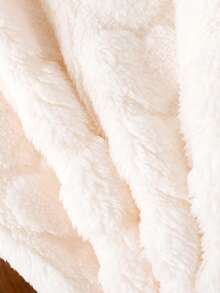 2pcs Young Girls Casual Cute 3D Floral Plush Hooded Long Sleeve Top And Jogger Pants Set, Autumn/Winter - Apricot - View 7