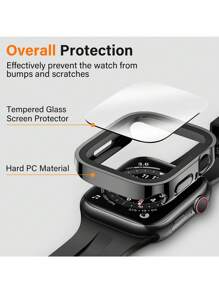 Waterproof Case Compatible With Apple Watch Case For Men And Women Straight Edge Waterproof, Drop-Proof And Scratch-Resistant Hard Pc And Tempered Glass Screen Film Integrated Watch Case Compatible With Apple Watch 40/41/42/44/45/46/49mm Replacement Case Compatible With Apple Watch Series Ultra/11/10/9/8/7/6/5/4/Se Case, Sensitive Touch All-Round Protection Of The Watch From Damage