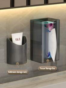 1 pieza Soporte de pared para cepillo de dientes para baño, organizador de ducha adhesivo para cepillo de dientes, cepillo de dientes eléctrico, pasta de dientes, afeitadora, pincel de maquillaje, cosméticos, cubeta adhesiva para pared para taza de pareja/familia