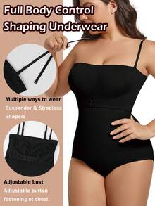 Plus Size Women Strapless Bodysuit Shapewear Tummy Control Slimming Body Shaper Tube Tops
