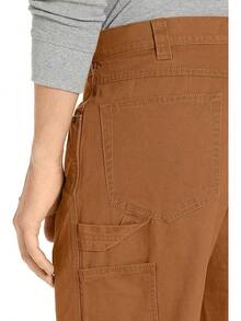 Mens Relaxed-Fit Carpenter Utility Pant With Pockets, Fashionable Workwear - Rust - View 2