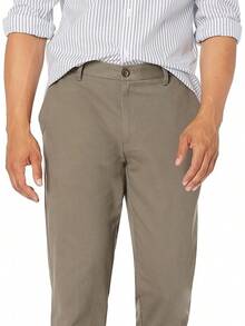 Men's Straight-Fit Wrinkle-Resistant Flat-Front Chino Pant - Style - 灰褐色 - 查看 3