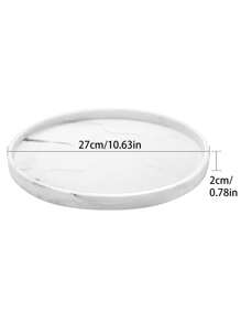 圆形硅胶浴室梳妆台收纳展示托盘，适用于梳妆台浴室，可存放香水乳液蜡烛化妆品首饰，水槽皂架收纳架，台面咖啡桌装饰收纳