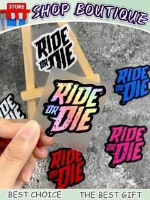Pegatina impermeable de PET para bicicleta "RIDE OR DIE", con letras llamativas y diseño resistente a los arañazos y colorido, duradera y decorativa para cuadros de bicicleta, adecuada para bicicletas de carretera, bicicletas de montaña, accesorios de ciclismo, entusiastas del DIY y ciclistas. La opción ideal para todos estos grupos.