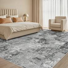 Washable Rug, Foldable Non-Slip Vintage Abstract Rug, Super Soft Area Rug, Living Room And Bedroom Stain Resistant Rug - Modern Abstract Neutral Large Soft Thin Rug - Bedroom, Dining Room, Office, Home Floor Decor, Non-Slip Indoor Carpet - Gray