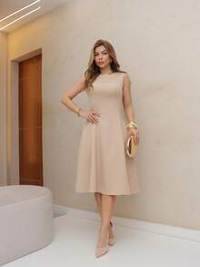 Women's Casual Dress / Summer Fashion / Comfortable Style / Elegant / Party / DD099 - 米色 - 查看 3