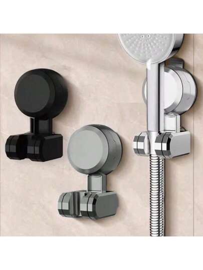 1pc Adjustable Shower Head Holder With Suction Cup, Movable Position, Multi-Color, ABS Wear-Resistant Material, Bathroom Shower Head Bracket