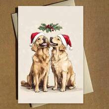 1pc Fun And Unique Christmas Card, "Christmas Dog: Merry Holiday, Golden Retriever" Card, Christmas Card For Friends, Adult Christmas Card, Suitable For Christmas, Christmas Eve, Holiday Celebration Occasion, Santa Claus Card - Multicolor - View 7