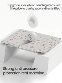 卡通粉色花卉字母图案双面亚克力透明水晶保护壳，带睡眠/唤醒功能，兼容第十代iPad、10.2英寸iPad（第七/八/九代）和10.9英寸iPad Air（第四/五代），含触控笔收纳槽，是理想的节日礼物。