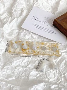 Paleta de arte de uñas con rhinestones acrílicos, lámina de oro, soporte para pinceles, puntas de práctica de uñas, cuentas de cristal de resina y decoración de flores láser - Kit DIY para salón en casa, novia, San Valentín, madre, hermana, novia