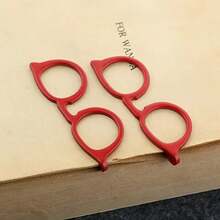 1/2个 时尚眼镜/眼镜造型金属书签 - 彩色 - 查看 3