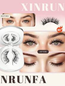 Pestañas magnéticas de aspecto natural mejoradas, kit de pestañas magnéticas suaves reutilizables con aplicador, sin necesidad de pegamento, a prueba de viento y agua para comodidad durante todo el día (Actualización 3.0-M2)