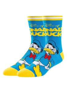 1/2 Pair Authentic Disney Donald Duck Halloween & Christmas Gift Socks, Cartoon Animation Character Socks For Men & Women, Creative & Interesting Disney Socks - Multicolor - View 3