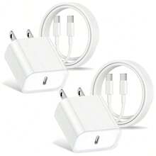 20W 快充适配器套装，USB-C 墙充 + 100cm Type-C 转 Type-C 数据线，兼容 17 Pro Max/17 Pro/17/Air/16/15 Pro Max/15 Pro/15 系列 - 白色 - 美規A型插(110-127V) - 查看 11