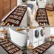 1pc Classroom Library Rug, Reading Rug For Classroom Library, Carpet For Study Room, Modern Print Non-Slip Low Pile Flannel Decor Rugs, Machine Washable Indoor Rug With Black Binding Rug, Suitable For Dining Room, Bedroom Home Office Laundry Kitchen(31*20in/16*48in/18*60in/84*60in) - 書籍地毯 Wd2 - 查看 7