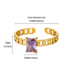 1 Nhẫn nữ hình trái tim xinh xắn bằng thép không gỉ, nhẫn nhỏ có thể điều chỉnh, mặt đá Zirconia giả, trang sức thời trang cho nữ, quà tặng sinh nhật, quà tặng ngày lễ tình nhân - vàng vàng 2 - Xem 14