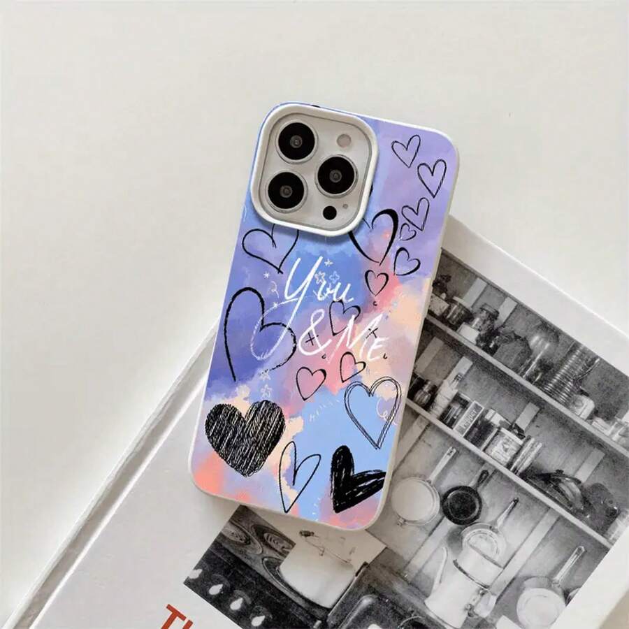Fundas y carcasas protectoras con diseño de corazón y orificios grandes, compatibles con phone 16 Pro Max, 16, 15 Pro, 14, 14 Plus/14 Pro Max, 13, 13 Pro, 12 Pro, 11/11 Pro. Regalos para cumpleaños y festivales - Blanco - Ver 1