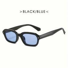 1 Stylish Retro Hip Hop Men's Fashion Glasses - Fashion Streetwear Accessories - Khung đen + tròng kính xanh - Xem 1