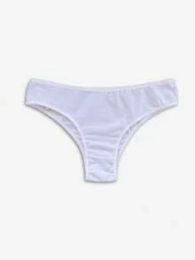 Kit com 5 Calcinhas de Algodão Conforto Lisa com Básica Tanga Adulto Feminino Uso Diário. - Multicolorido - Visão 6