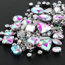 130 White AB Beads On Silver Base