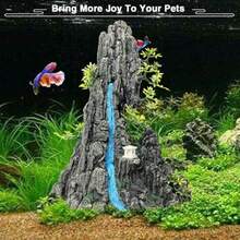 Aquarium Mountain View Stone Ornament Aquarium Rock Decor For Fish TankAquarium Decorations Extra Large And Tall Decoration For Fish Tank 13 Inches High - 灰色和綠色 - 查看 2
